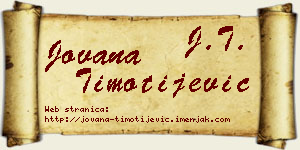Jovana Timotijević vizit kartica